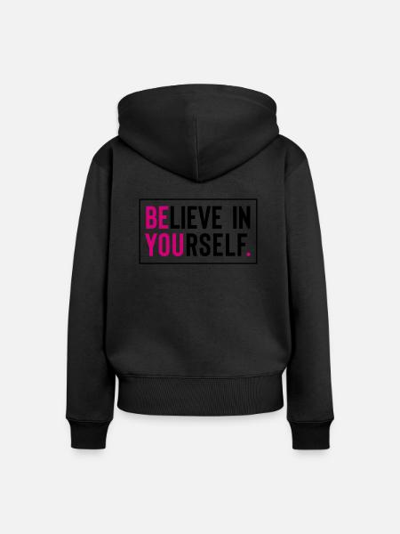 be you - Frauen Premium Bio Zip Hoodie - Schwarz