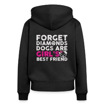 Dog Dogs Pet Pooch Mistress Gift - Women's Premium Organic Zip Hoodie - black - Back - Julia (174cm)