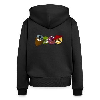 smileys - Sweat à capuche zippé Premium bio Femme - noir - Dos - Julia (174cm)