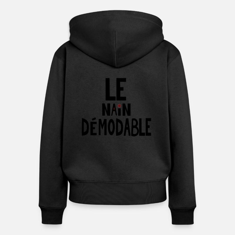 le nain démodable - Sweat à capuche zippé Premium bio Femme - noir