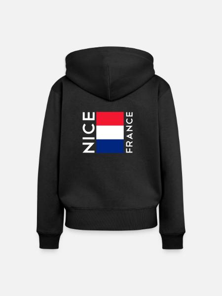 Nizza Frankreich - Frauen Premium Bio Zip Hoodie - Schwarz