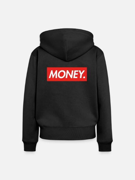 MONEY - Frauen Premium Bio Zip Hoodie - Schwarz