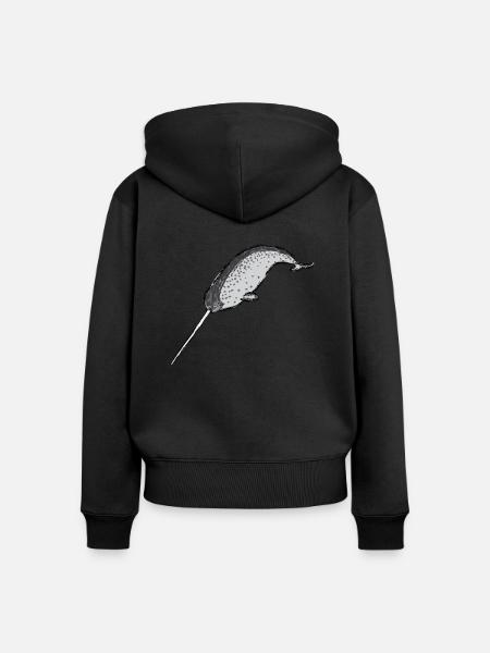 Narwal / Narwhal Design I - Frauen Premium Bio Zip Hoodie - Schwarz