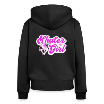 Patineuse fille pour les filles patineurs - Sweat à capuche zippé Premium bio Femme - noir - Dos - Julia (174cm)