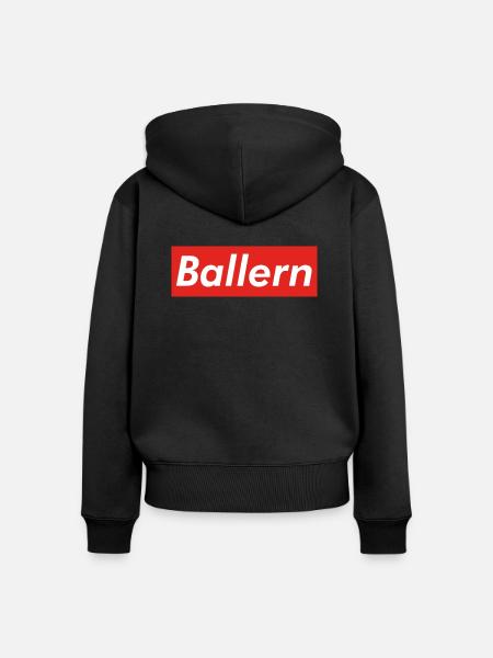 Ballern CR - Frauen Premium Bio Zip Hoodie - Schwarz
