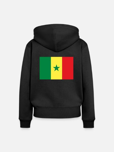 Senegalflagge - Frauen Premium Bio Zip Hoodie - Schwarz
