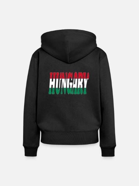 Hungary - Frauen Premium Bio Zip Hoodie - Schwarz