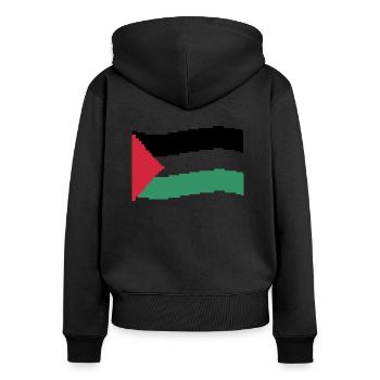free palestine - Women's Premium Organic Zip Hoodie - black - Back - Julia (174cm)