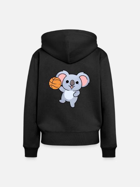Koala-Basketball - Frauen Premium Bio Zip Hoodie - Schwarz