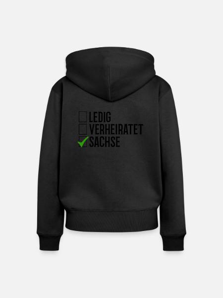 Sachsen Verheiratet Ledig - Frauen Premium Bio Zip Hoodie - Schwarz