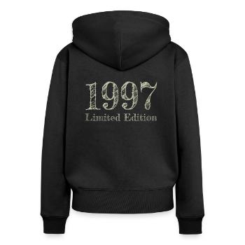 1997 - Women's Premium Organic Zip Hoodie - black - Back - Julia (174cm)