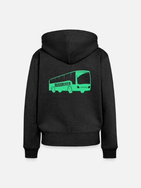 bus busfahren 1 - Frauen Premium Bio Zip Hoodie - Schwarz