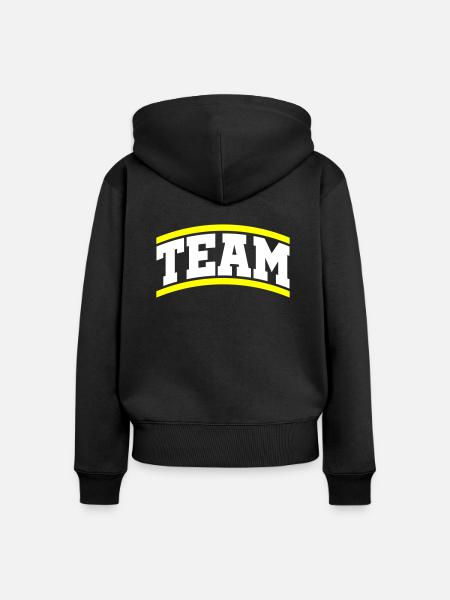 Team - Frauen Premium Bio Zip Hoodie - Schwarz