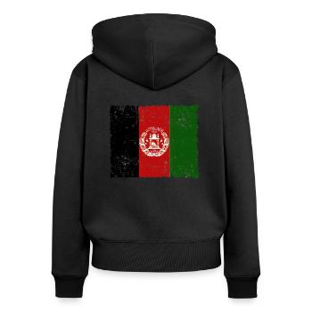 Afghanistan - Women's Premium Organic Zip Hoodie - black - Back - Julia (174cm)