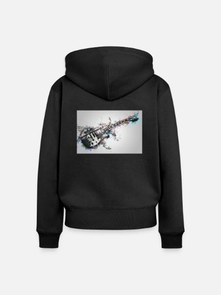 Electro Guitar - Frauen Premium Bio Zip Hoodie - Schwarz
