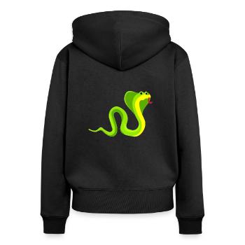 Serpent - Sweat à capuche zippé Premium bio Femme - noir - Dos - Julia (174cm)