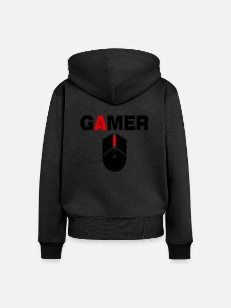 Gamer Maus PC Gaming - Frauen Premium Bio Zip Hoodie - Schwarz