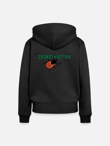 Zeckenfutter - Frauen Premium Bio Zip Hoodie - Schwarz