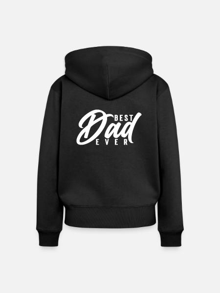 Best Dad ever - Frauen Premium Bio Zip Hoodie - Schwarz