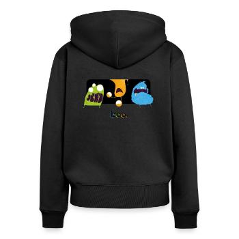 Lustige Halloween Monster - Frauen Premium Bio Zip Hoodie - Schwarz - Hinten - Julia (174cm)