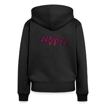 Oakland Graffiti Tag Handstyle - Frauen Premium Bio Zip Hoodie - Schwarz - Hinten - Julia (174cm)