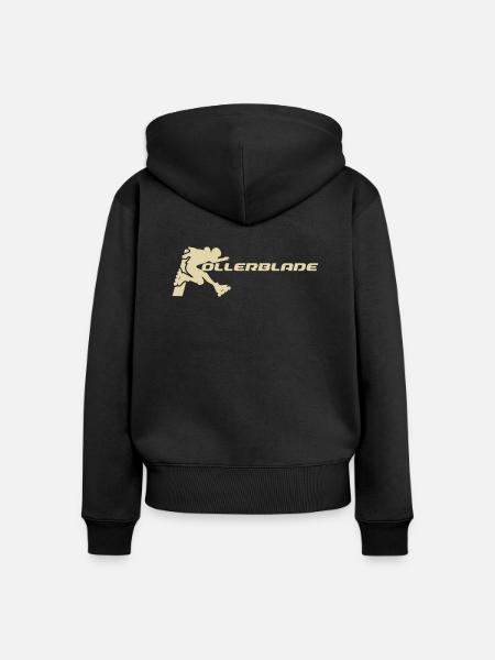 rollerblader silhouette hell - Frauen Premium Bio Zip Hoodie - Schwarz