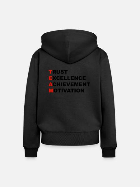 team - Frauen Premium Bio Zip Hoodie - Schwarz