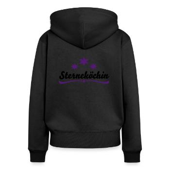 Cooking apron star chef - Women's Premium Organic Zip Hoodie - black - Back - Julia (174cm)