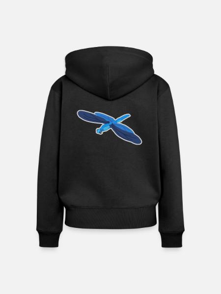 Libelle - Frauen Premium Bio Zip Hoodie - Schwarz