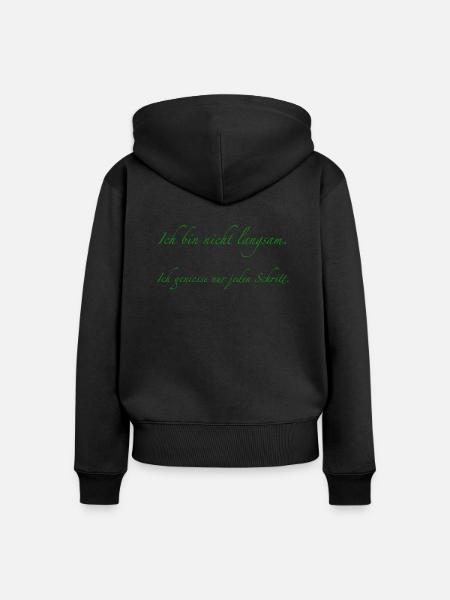 ich bin nicht langsam - Frauen Premium Bio Zip Hoodie - Schwarz