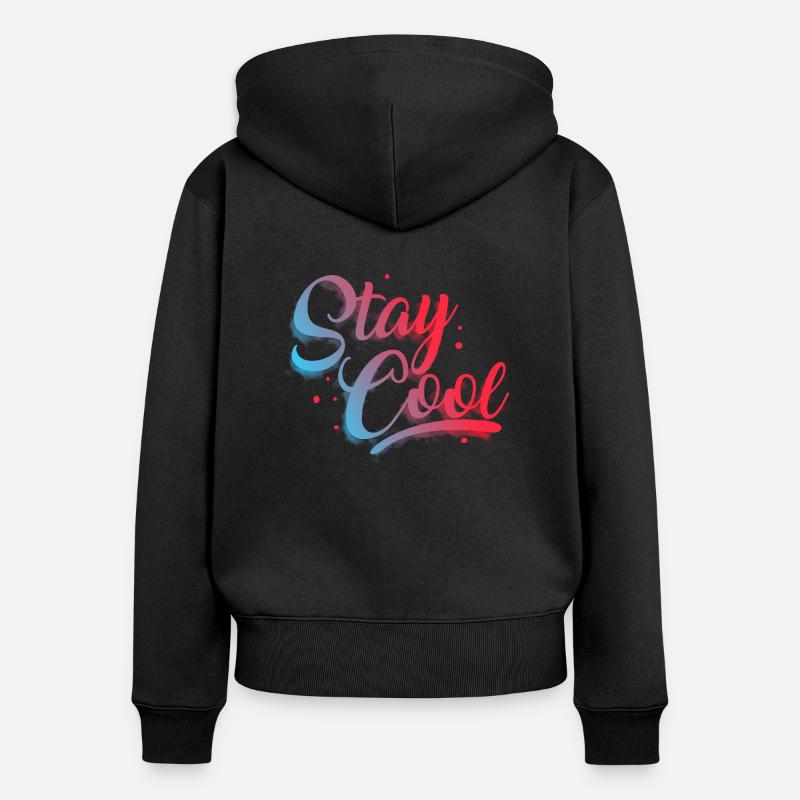 reste detendu - Sweat à capuche zippé Premium bio Femme - noir