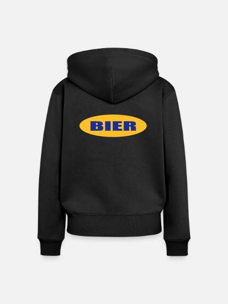 bier - Frauen Premium Bio Zip Hoodie - Schwarz
