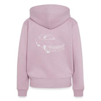 PKW Wartburg 311 Limousine - Frauen Premium Bio Zip Hoodie - Altrosa - Hinten - Julia (174cm)