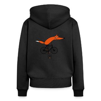cyclistes plus intelligents - Sweat à capuche zippé Premium bio Femme - noir - Dos - Julia (174cm)