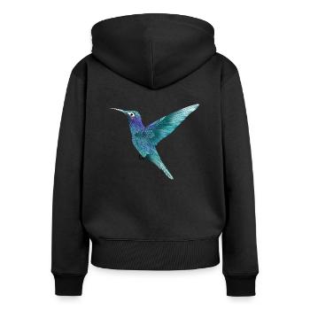 HUMMING-BIRD - Women's Premium Organic Zip Hoodie - black - Back - Julia (174cm)