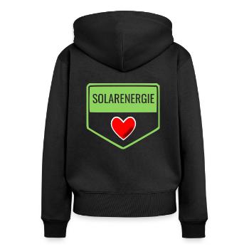 I Love Photovoltaik Solarenergie Sun Power - Frauen Premium Bio Zip Hoodie - Schwarz - Hinten - Julia (174cm)