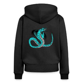 snake 02 - Frauen Premium Bio Zip Hoodie - Schwarz - Hinten - Julia (174cm)