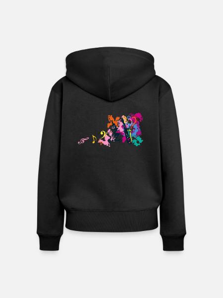 Saxophonmusik Note CLE Sol Fantasy - Frauen Premium Bio Zip Hoodie - Schwarz