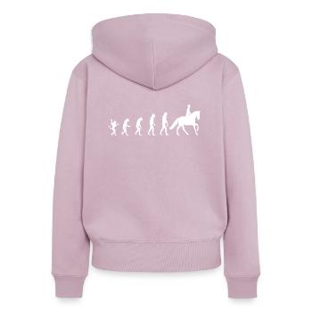 Reiter Reitsport Evolution Pferd - Frauen Premium Bio Zip Hoodie - Altrosa - Hinten - Julia (174cm)