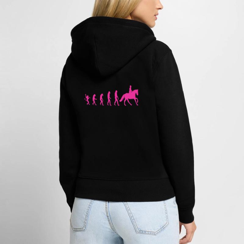 Cavalier Evolution Cheval Sweat à capuche zippé Premium bio Femme