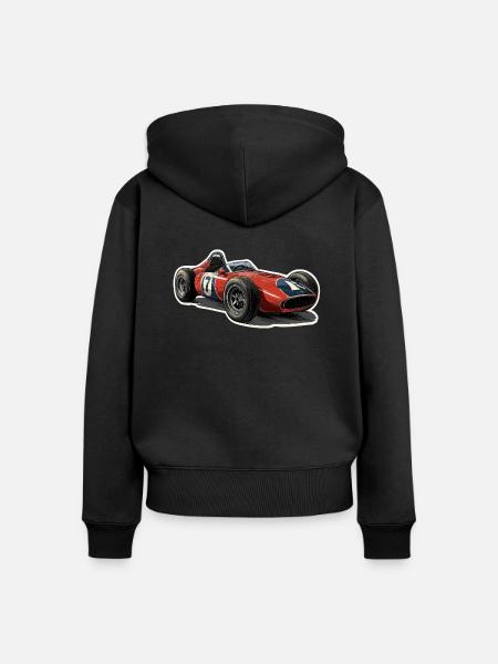 Oldtimer-Rennwagen - Frauen Premium Bio Zip Hoodie - Schwarz