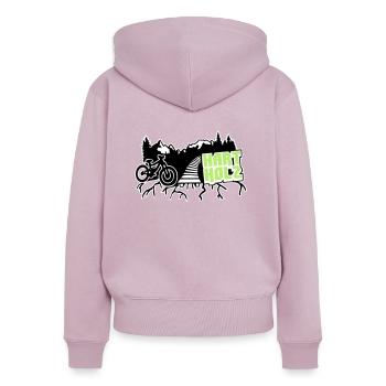 HARTHOLZ Freeride - Frauen Premium Bio Zip Hoodie - Altrosa - Hinten - Julia (174cm)