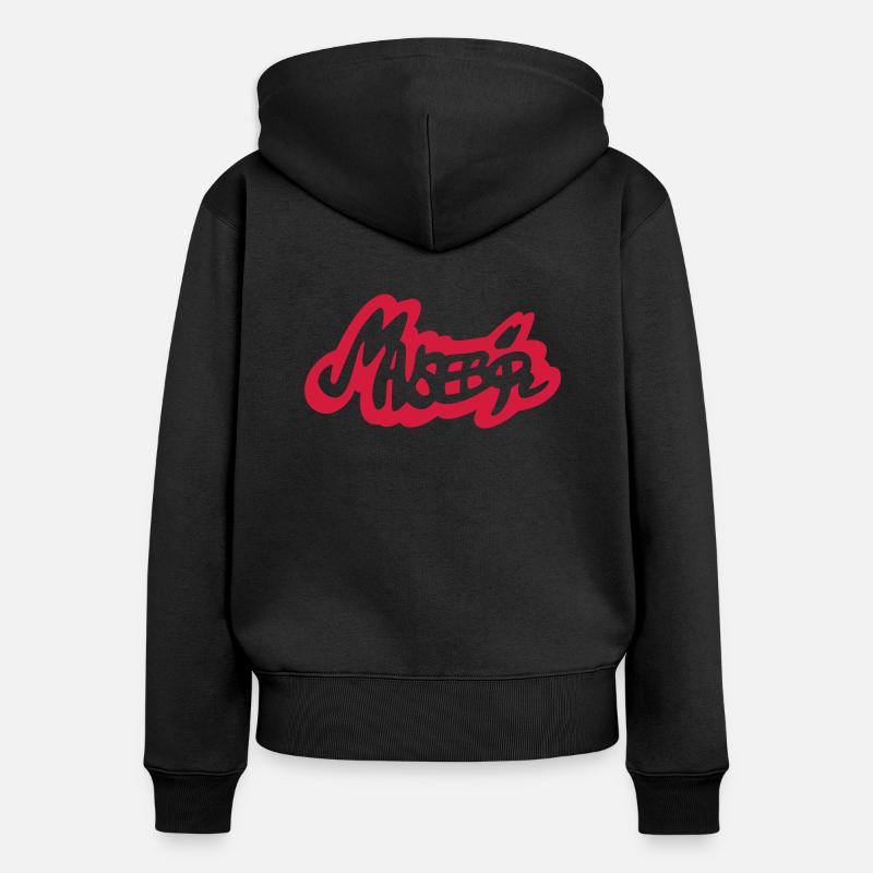 Mausebär 1f - Sweat à capuche zippé Premium bio Femme - noir