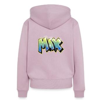 Graffiti Max - Women's Premium Organic Zip Hoodie - dusky pink - Back - Julia (174cm)