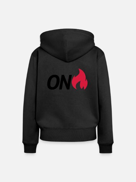 on fire - Frauen Premium Bio Zip Hoodie - Schwarz
