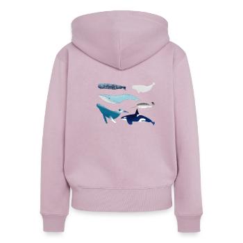 whales - Women's Premium Organic Zip Hoodie - dusky pink - Back - Julia (174cm)