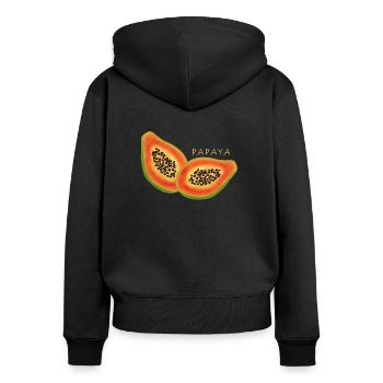 papaya - Women's Premium Organic Zip Hoodie - black - Back - Julia (174cm)