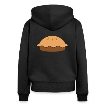 Kuchen - Frauen Premium Bio Zip Hoodie - Schwarz - Hinten - Julia (174cm)