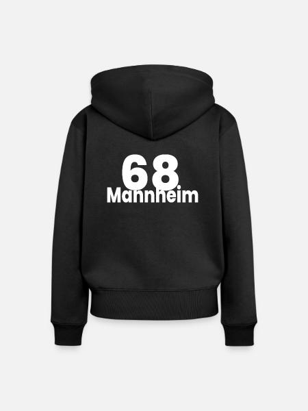 Mannheim Monnem - Frauen Premium Bio Zip Hoodie - Schwarz