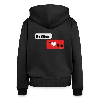 Sei Mein - Frauen Premium Bio Zip Hoodie - Schwarz - Hinten - Julia (174cm)
